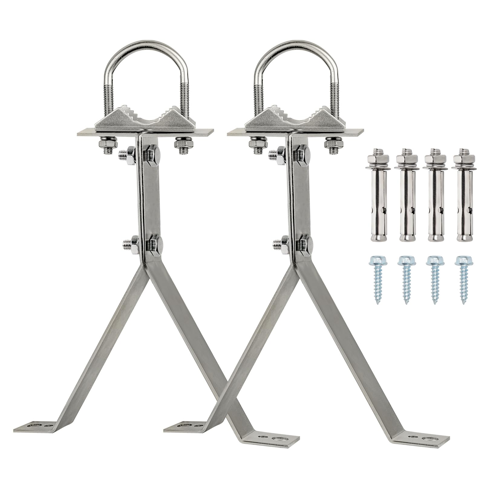 XRDS-RF Antenna Wall Mount 10 Inch Heavy-Duty Stand Off Wall Mast Mount Windproof Mounting Bracket for TV Mast (2-Leg + 2-Leg)