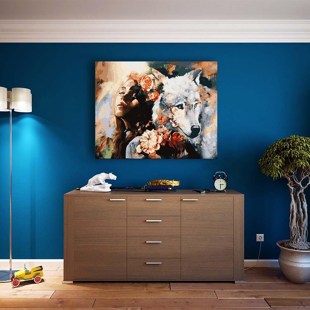 Artnapi Pittura Con I Numeri 'Scimmia In Cuffie' | Kit Per Adulti Con Cornice 40x50 Cm | Colori Acrilici E Pennelli Inclusi | Fai Da Te Rilassante