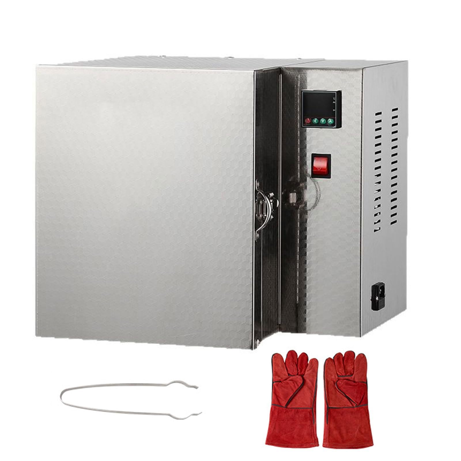 Elektryczny piec do odlewania biżuterii, 1500 W, do wosku i gipsu, 800°C, z cyfrową regulacją temperatury, szczypce i rękawiczki w zestawie do produkcji biżuterii i ceramiki