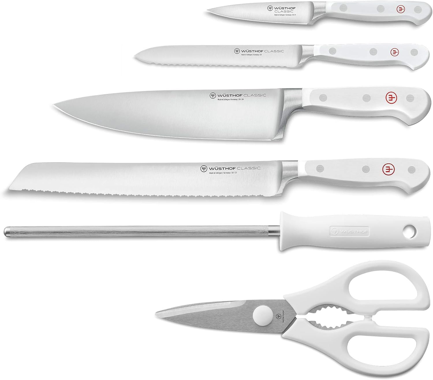 WÜSTHOF Classic White Knife Block with 6 items