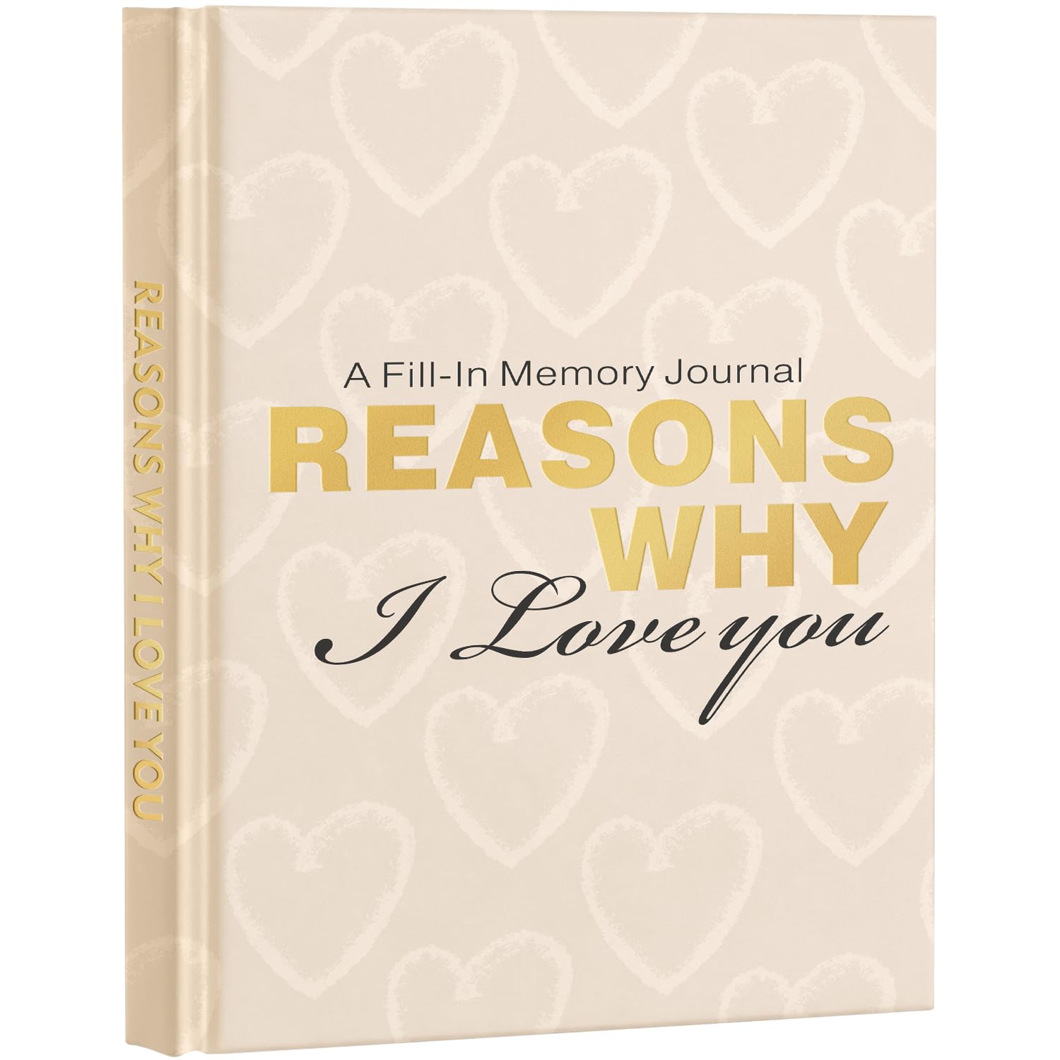 Miaikoe B5 A Fill-in Memory Journal Reasons Why I Love You Gifts for Him, Her, Boyfriend, Girlfriend, Couples Gifts for Anniversary, Christmas Valentines Day (Beige)