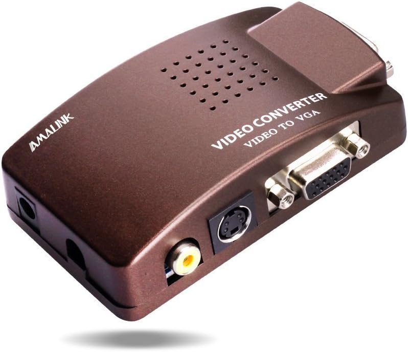 RCA AV S-Video VGA to VGA Converter Box, AMALINK HD Video and Audio Adapter Converter for CCTV (US Plug Not Included)