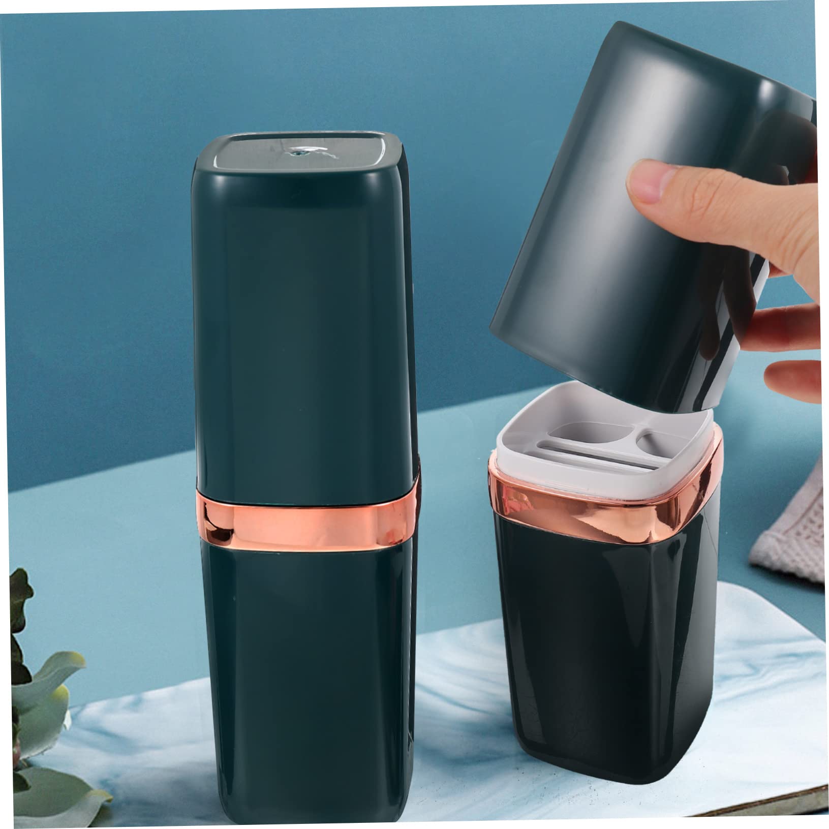 Portaspazzolino da viaggio, 5 pezzi, contenitore portatile per spazzolino da denti, accessorio da esterno, porta spazzolino da denti, custodia portatile da viaggio, tazza da bagno, accessorio da