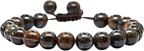 Miniatura 7 de Bronzite Bracelet for Women Men's Gifts - Protection Healing Crystal Bracelet - 8mm Gemstone Beaded Adjustable Bracelet Pulseras Para Hombres Mujer