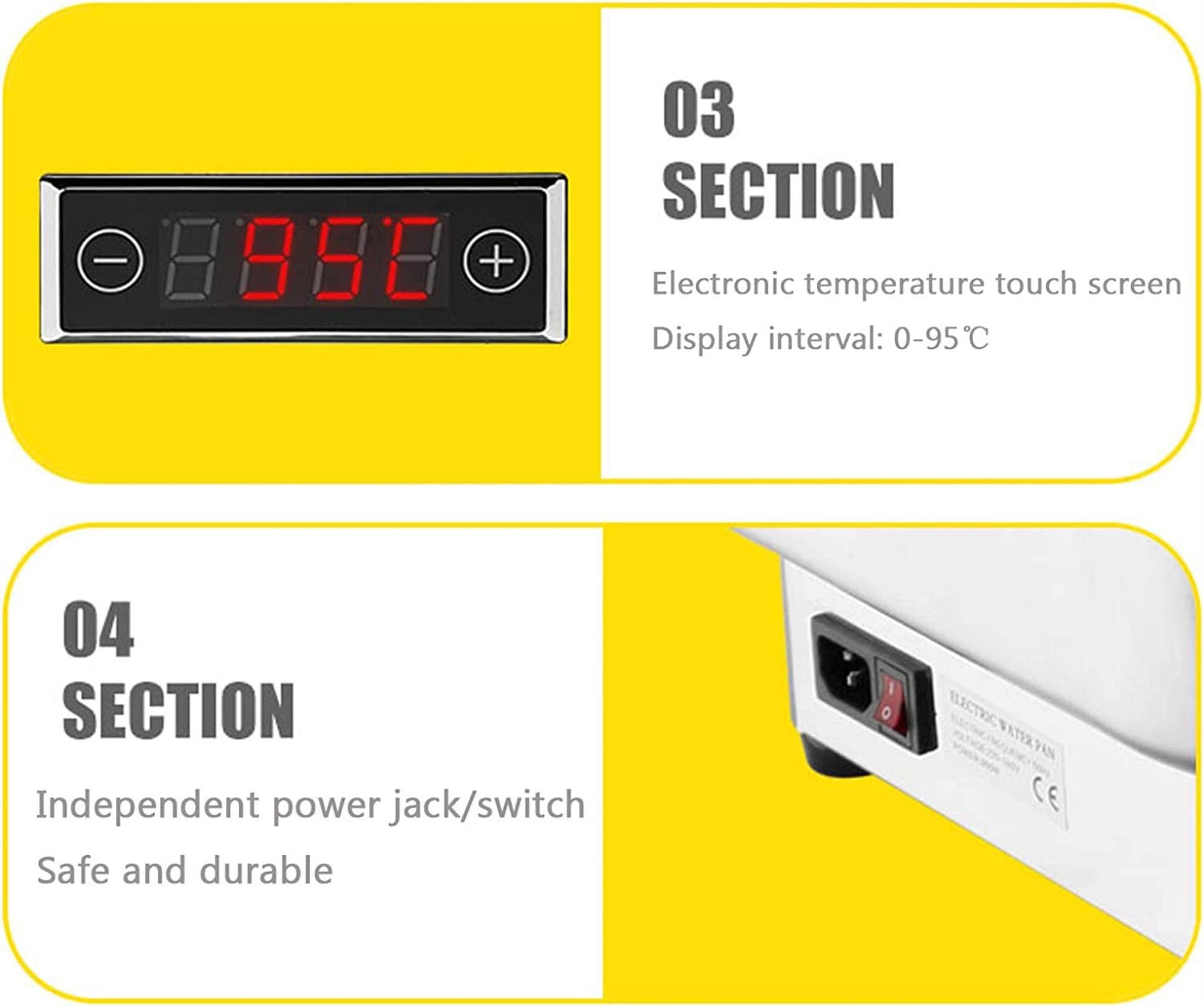 Calentador De Comida para Buffet, Calientaplatos Eléctrico para Buffet 9l Servidor De Buffet Chafing Dish con Termostato Regulable, Calienta Platos Electrico para Aislamiento De Larga Duración