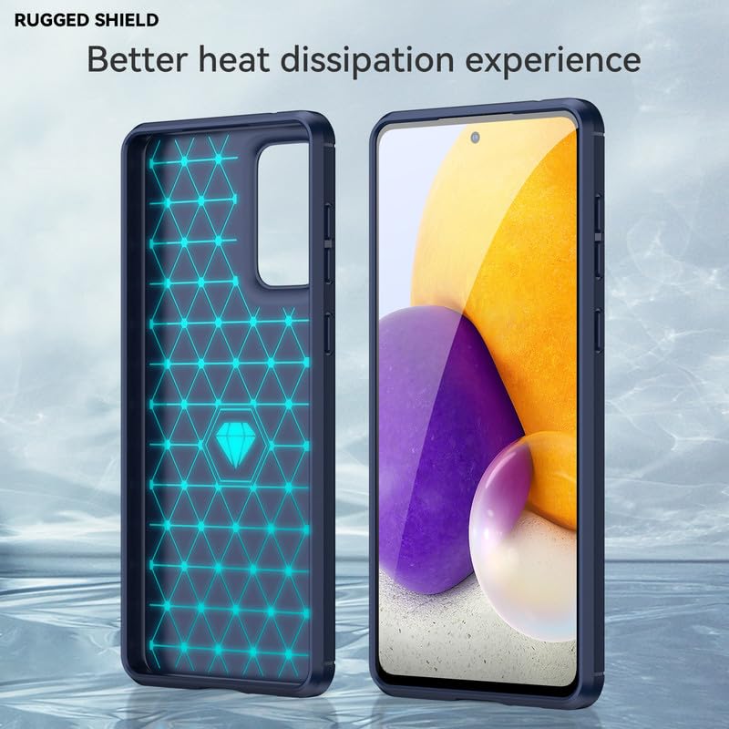 Image of Hybrid Carbon Fiber Back Case for Samsung Galaxy A73 5G (Blue)