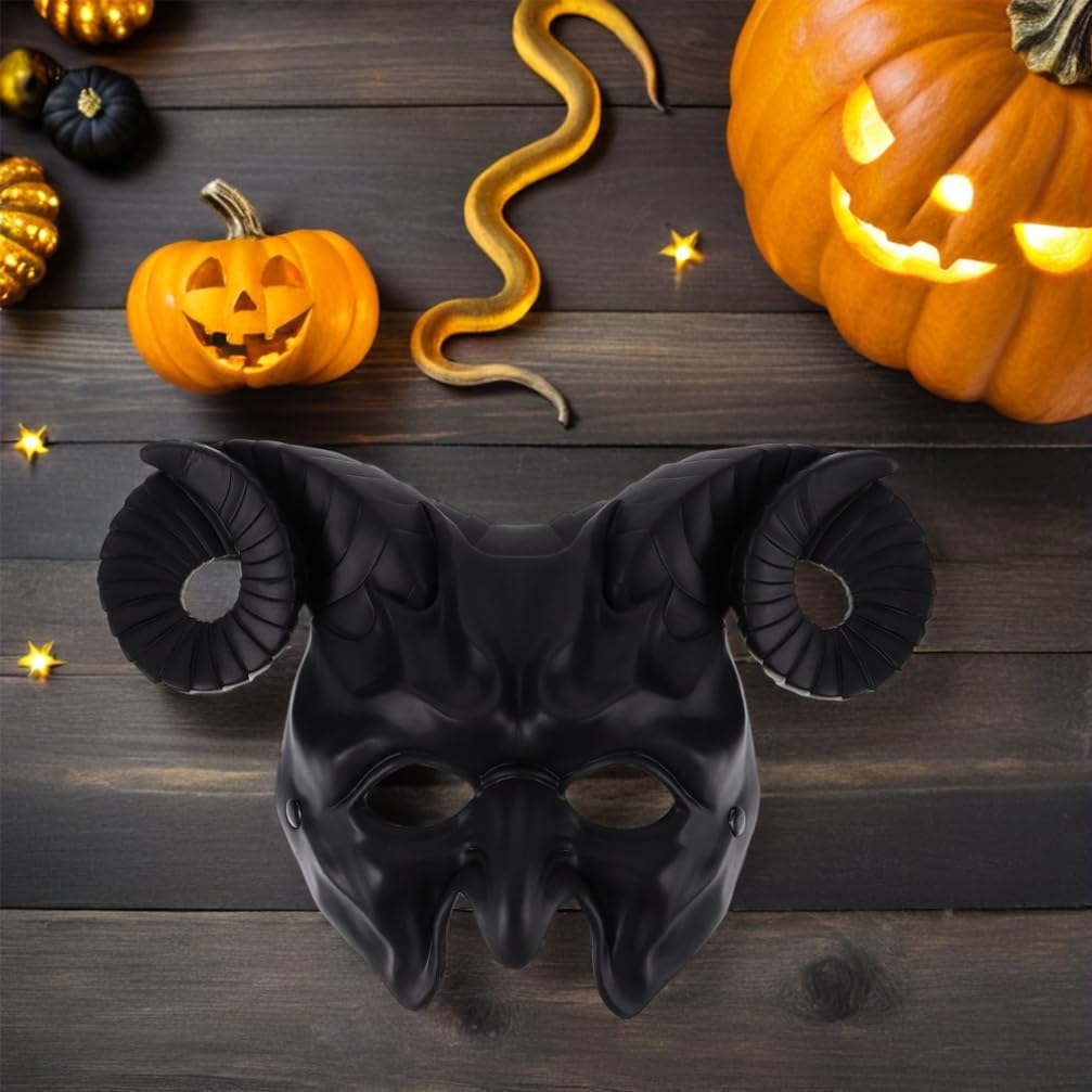 2 Pcs Animal Horns Masks Half Face Devil Mask for Carnival Cosplay Halloween Decor Prop Musical Party - Image 9