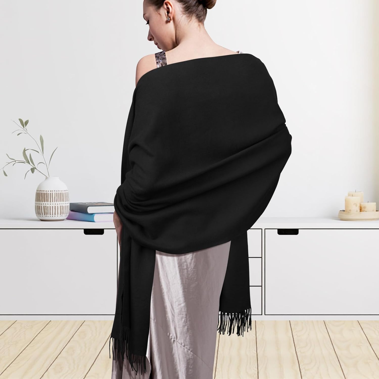 Winter Scarf for Women Pashmina Shawls and Wraps for Evening Dresses Wedding Party Bridesmaid Warm Long Scarves Shawl - Image 3