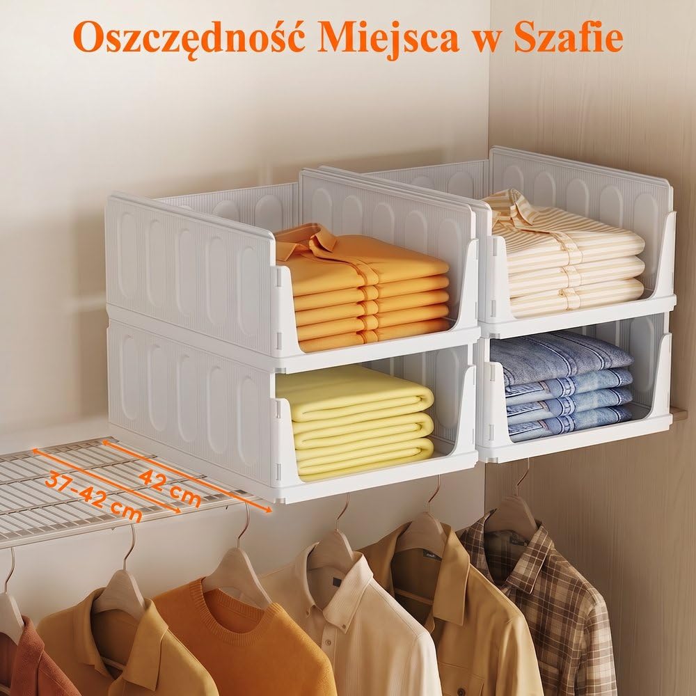 Lifewit Organizer do Szafy, Pojemniki na Ubrania Można Ustawiać Jeden na Drugim, Wysuwane Szafki do Łazienki i Kuchni, System Przechowywania Wielofunkcyjny, Camping, 6-Częściowy