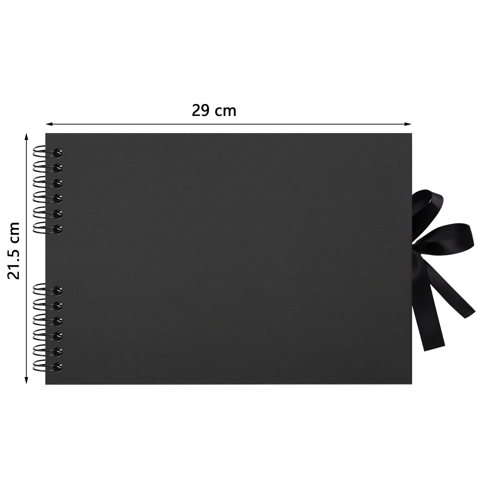 Remowith 29 x 21.5 cm 80 Pages DIY Scrapbook Photo Album Hardcover Kraft Blank Page Memory Book for Wedding Anniversary Family Baby Black - Image 2