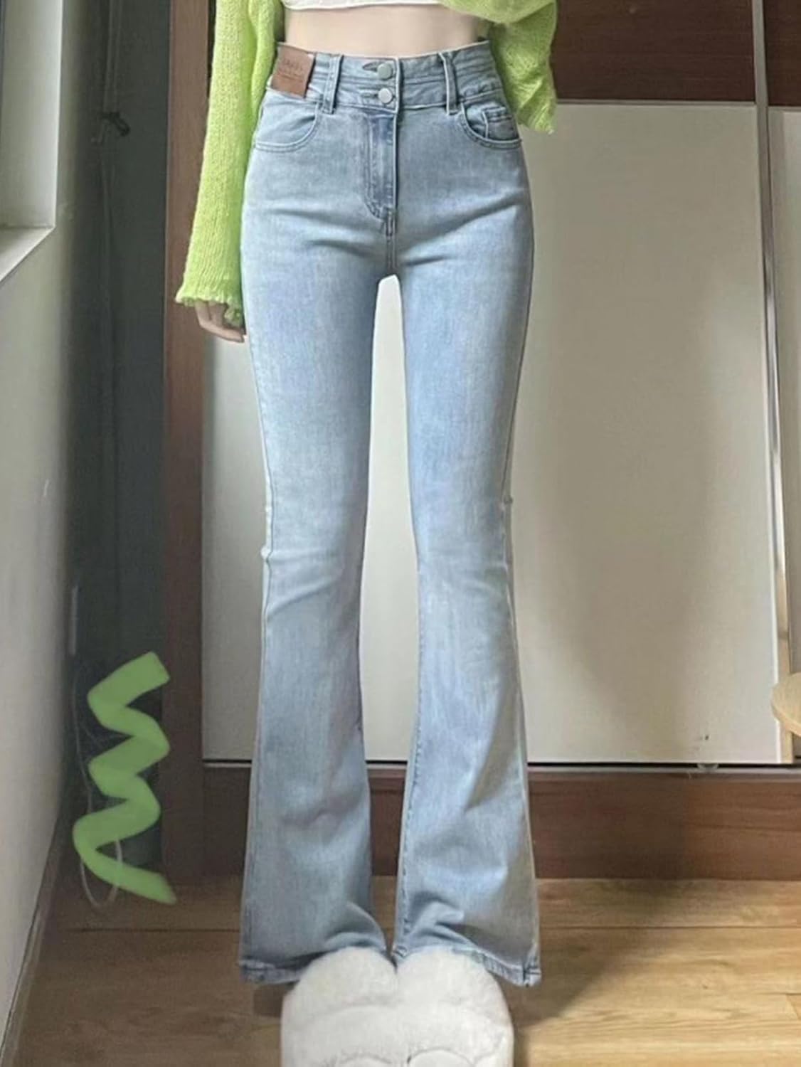 [MeipingQu] デニム レディース ジーンズ ジーパン フレア スリム スキニーパンツ ストレッチ スリムフィット ブーツカ