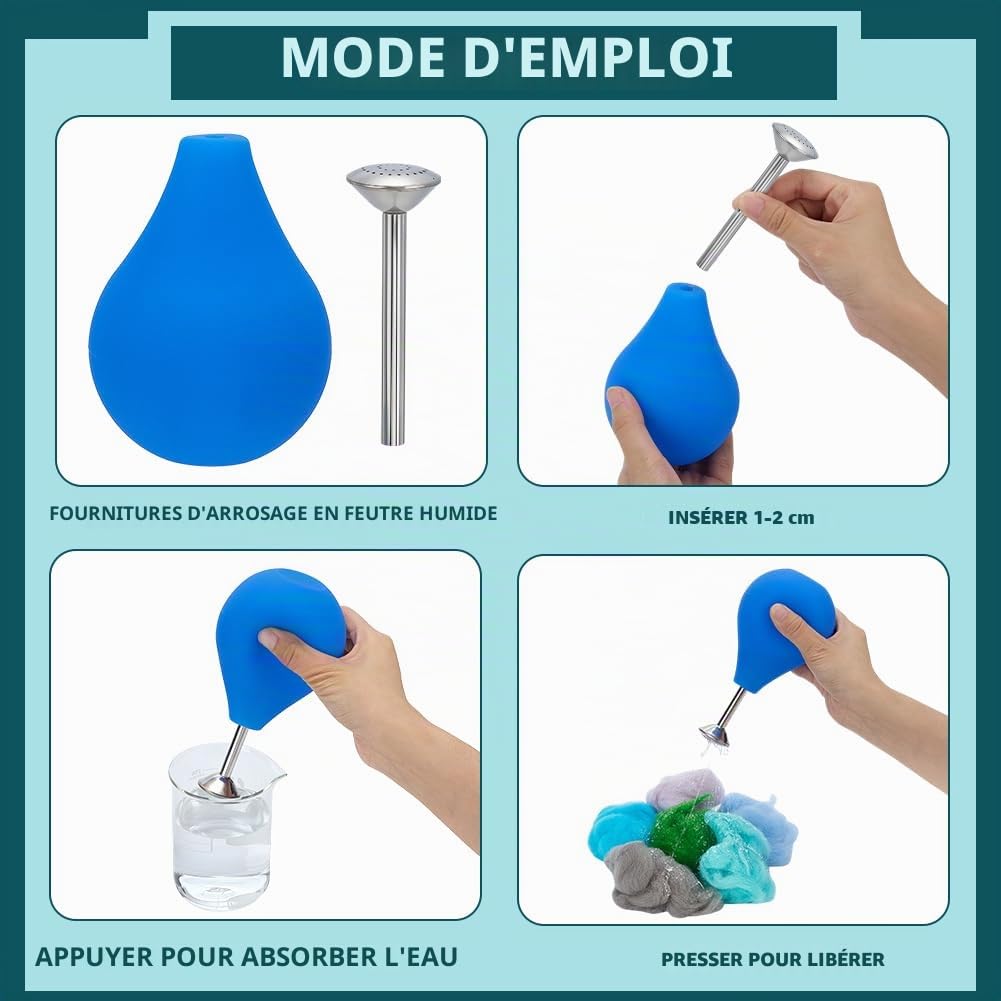 WEBEEDY 4 Ensemble D'Outils de Feutrage Humide Comprenant 2 arroseurs à Boule Brause et 2 outils Verts de Feutrage Humide Matériel et Fournitures en Feutre de Laine pour L'Artisanat du Textile DIY