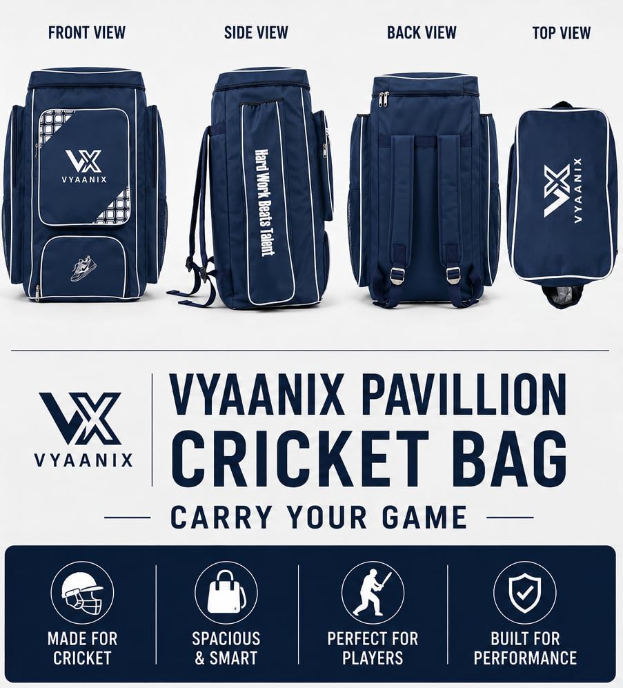 Image of Cricket Kit Bag with Backpack Straps (Navy)