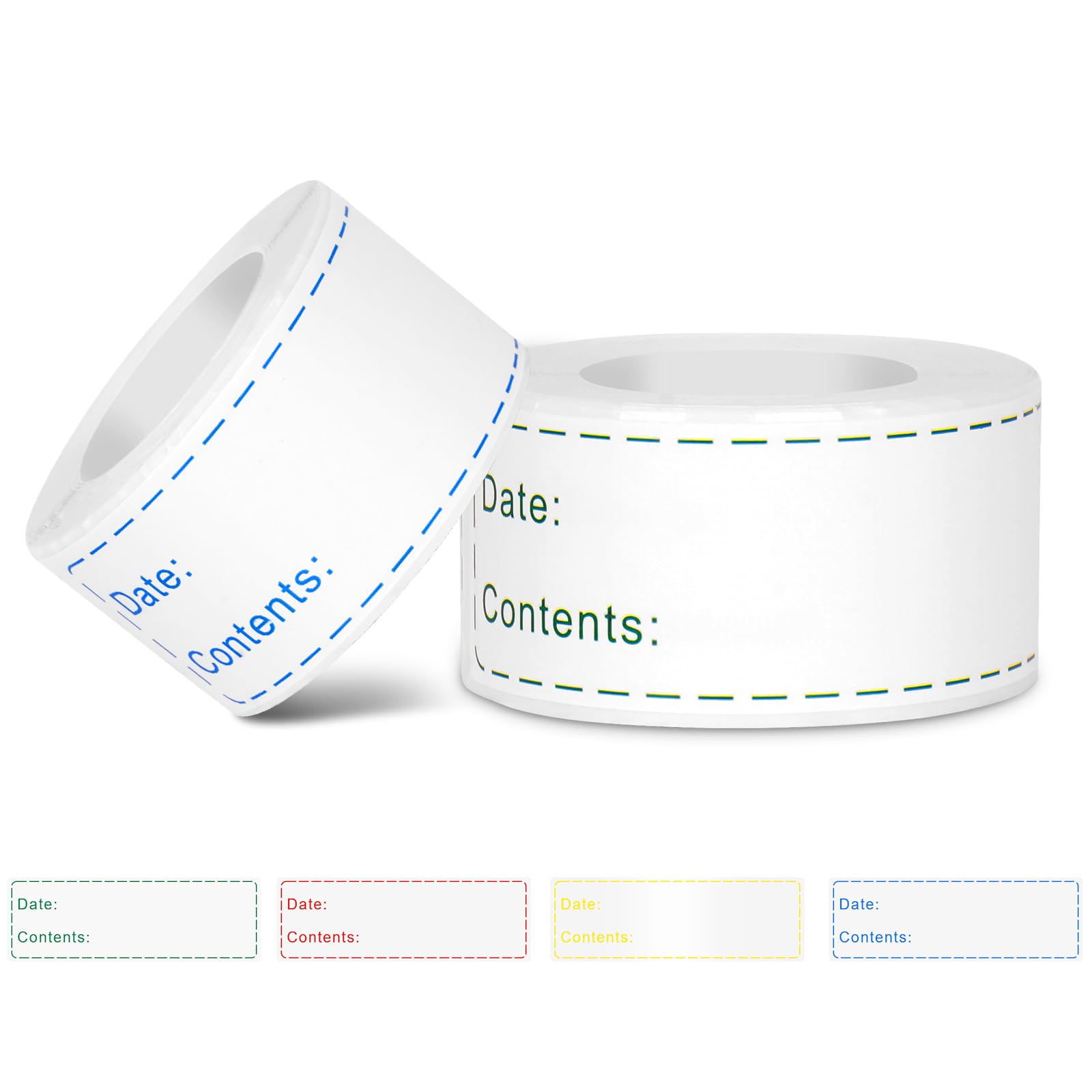 Foihukelim Removable Labels Easy Clean No Residue,Food Containers Labels Roll, Refrigerator Freezer Paper Label.Kitchen Labels (2 Rolls 300 Labels)