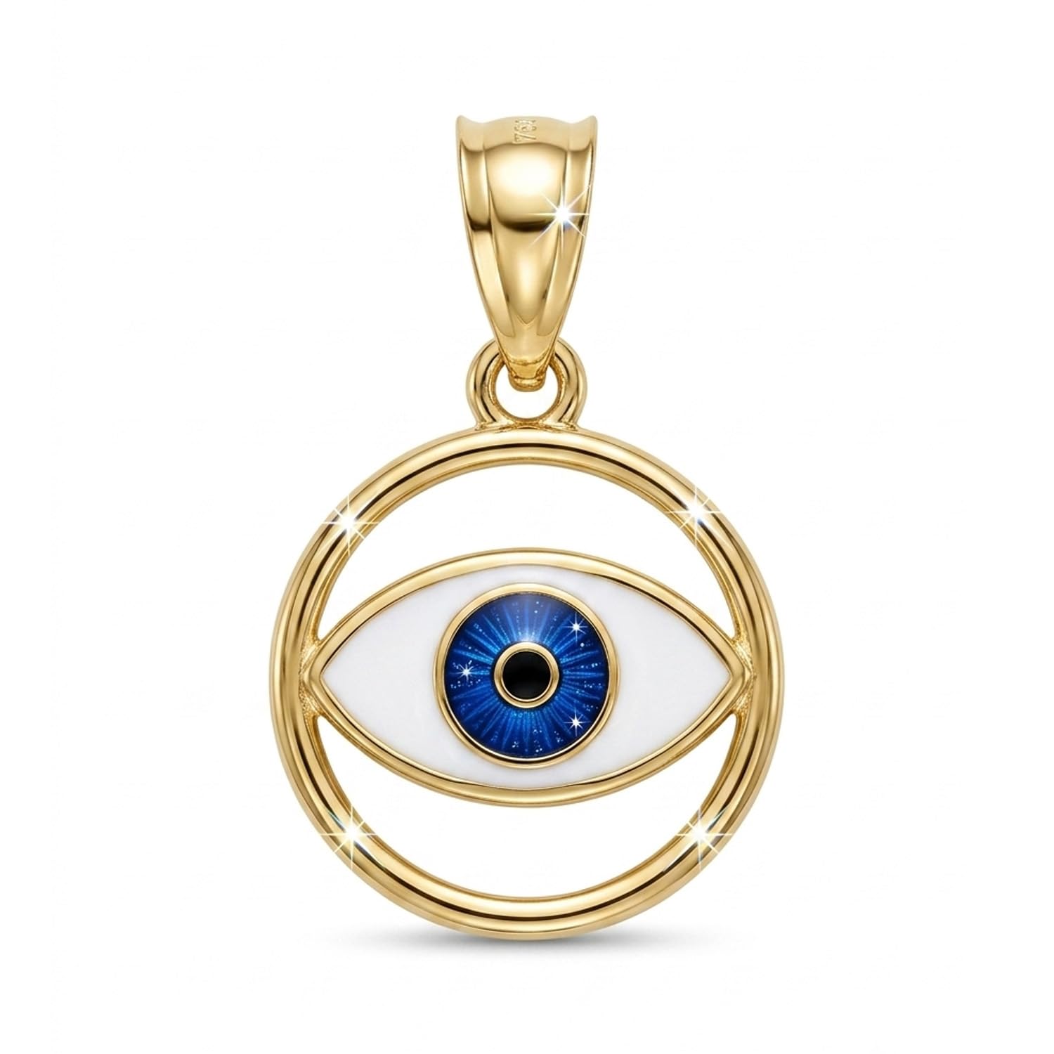 Gold Evil Eye Charm - 14 Karat Solid Gold