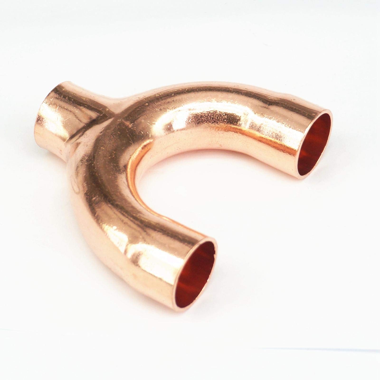 25x1.5x83mm Copper End Feed Equal Y 3 Ways Welding Pipe Adapter Fitting Air Conditioner Refrigeration Gas Water Oil