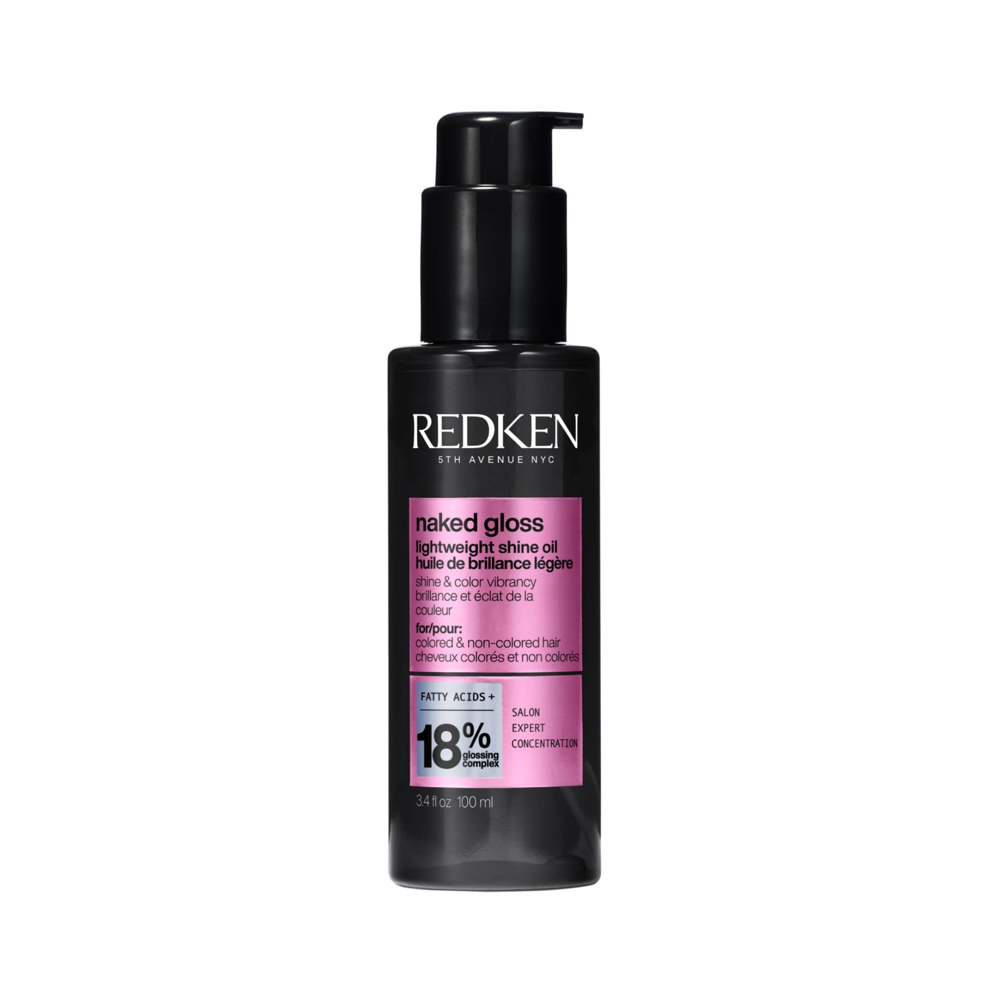 REDKENNaked Gloss Shine Hair Oil - Adds Shine and Controls Frizz, Infused with Omega-9, Lightweight Heat Protectant, For Color-Treated Hair