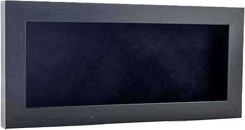Marco de caja de sombra de 10 x 20 pulgadas, madera gris carbón, con una profundidad de visualización útil de 34 pulgadas, incluye un tablero de Marco de caja de sombra de 10 x 20 pulgadas, madera gris carbón, con una profundidad de visualización útil de 34 pulgadas, incluye un tablero de