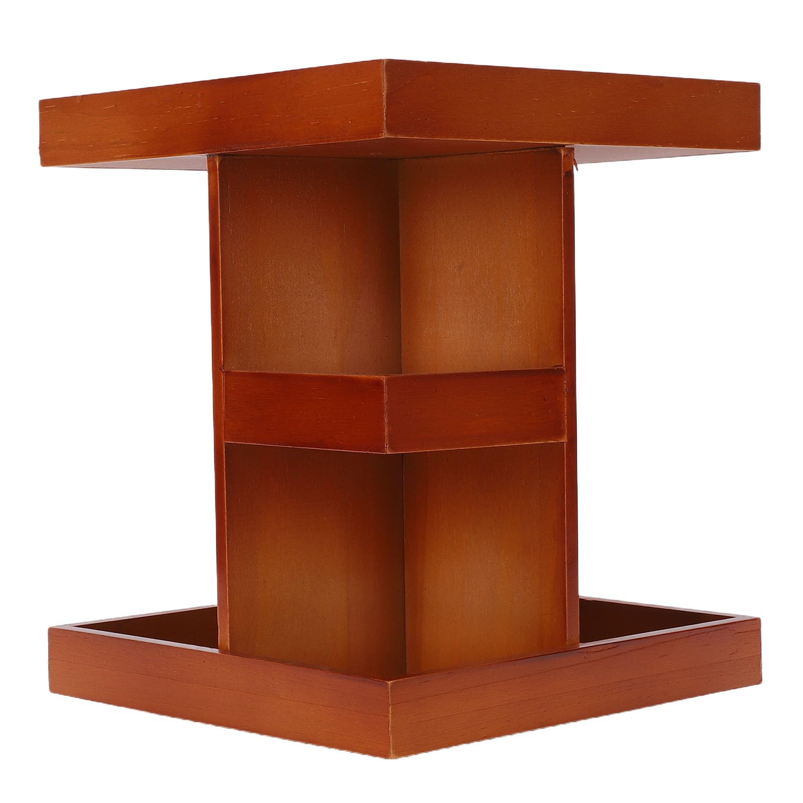 Organizer per trucchi ruotante a 360° in legno con scomparti multipli, portaoggetti da scrivania, espositore per cosmetici, espositore per cosmetici, portaoggetti