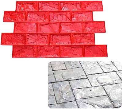 Concrete Stamp Bricks Pattern Concrete Texture Stamps Mat, Seamless Slate Texture Stamper Mats, Realistic Floor Skin Printing Mold for Stepping Stone