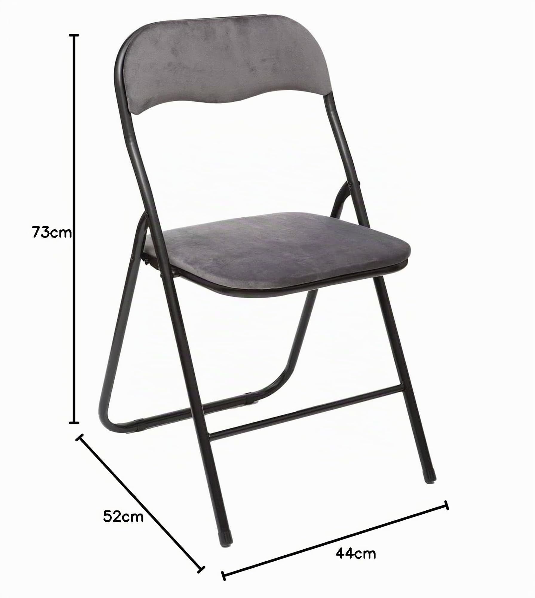 Well Home MOBILIARIO & DECORACIÓN Set de 4 sillas 44x52x73cm Plegables de Terciopelo Gris