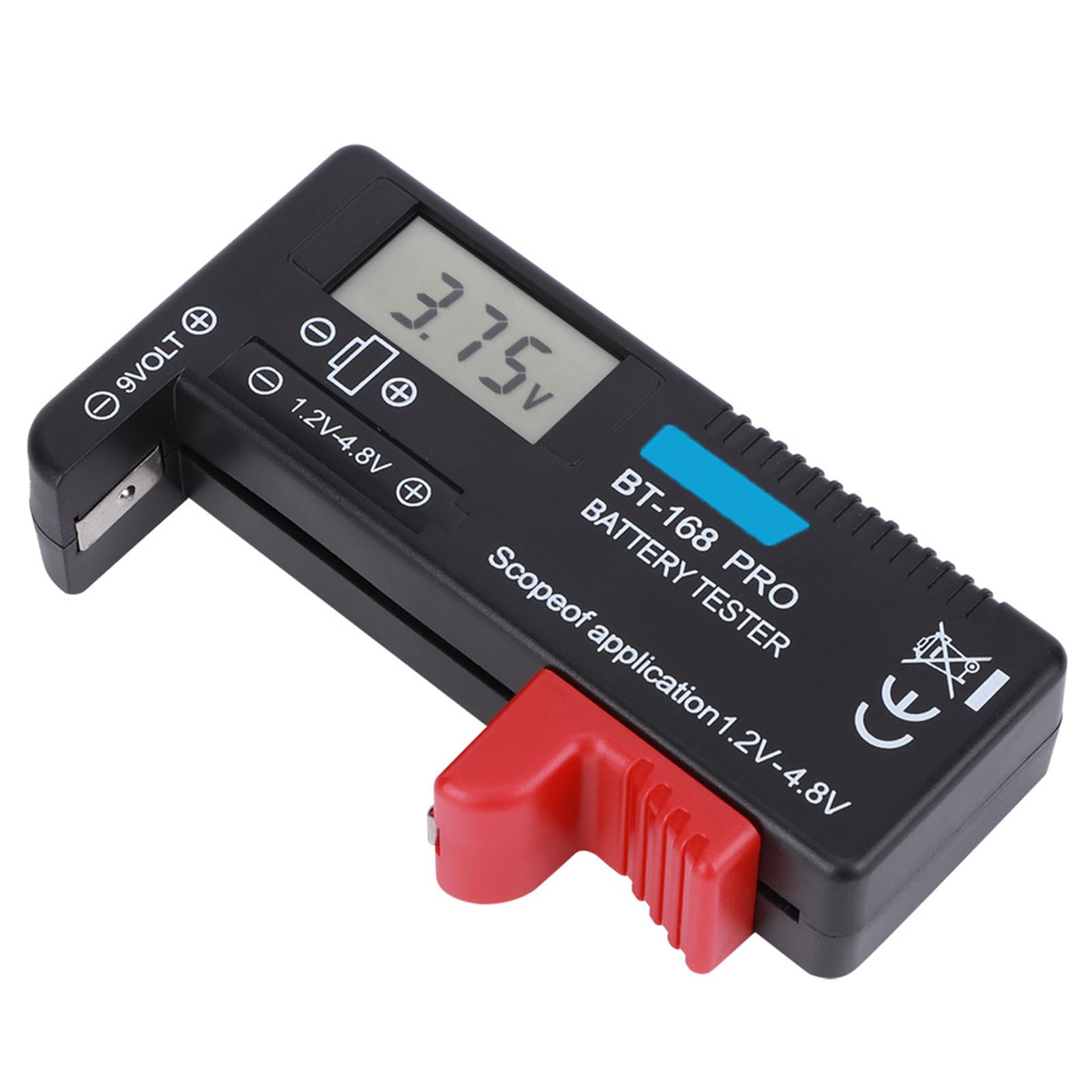Tester Digitale della Batteria BT-168PRO, Tester del Livello di Durata della Batteria con Display LCD per CR2032 LR44 L736 6F22 9V AAA AA D C 16340 14500 10440, ecc.