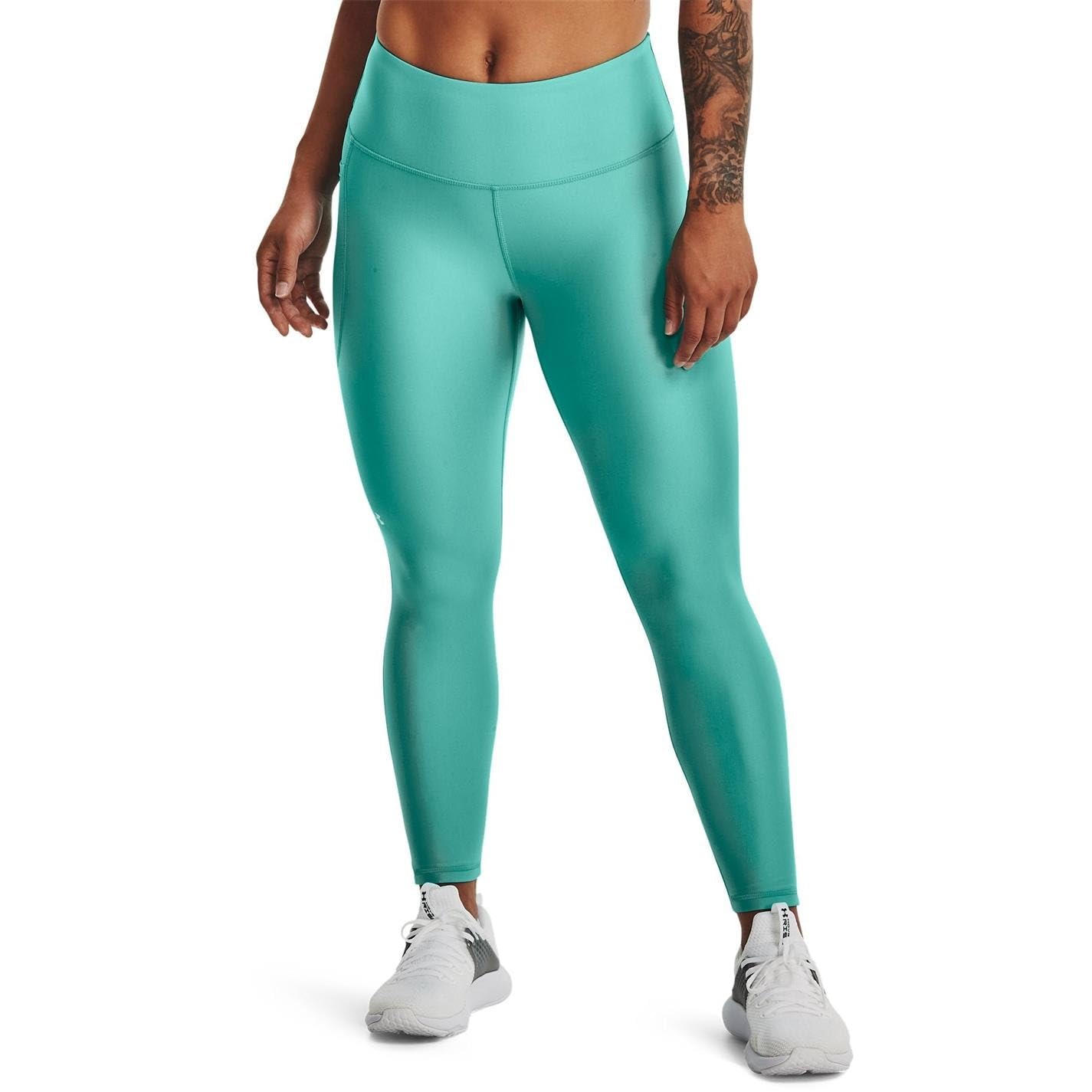 Under Armour HeatGear Armour-Leggings alla Caviglia con Vita Alta Antiscivolo, Nettuno (369) / Sea Mist, S Donna