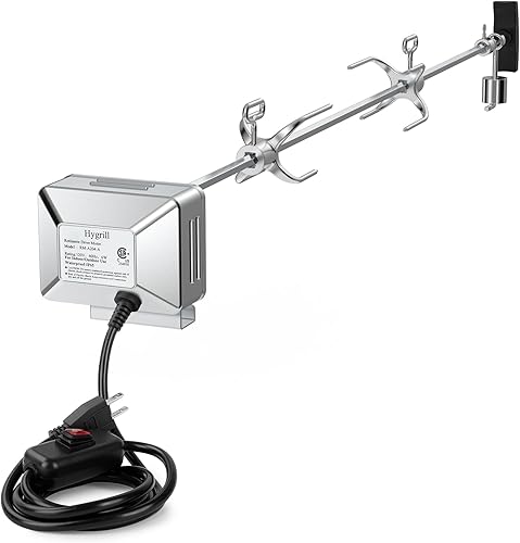 Miniatura 9 de Hygrill - Kit de asador para todas las parrillas Hygrill de gas y carbón integradas de 4 quemadores, asadores con motor, varilla de asador, 2