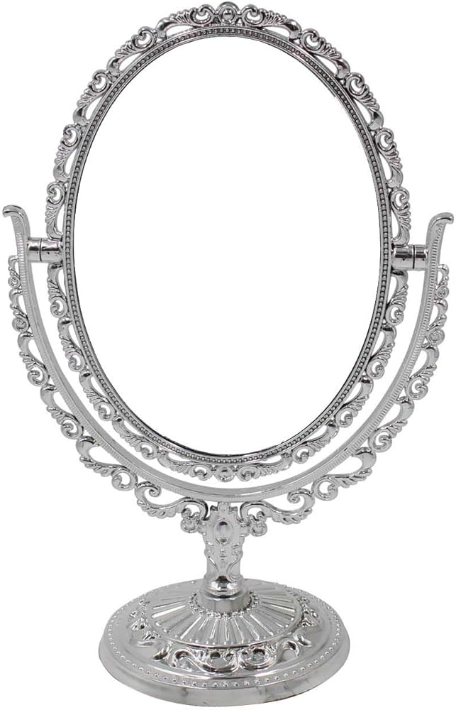 Amazon|Smiti アンティーク 卓上 ミラー シルバー 楕円形|ミラー・鏡 Amazon|Smiti アンティーク 卓上 ミラー シルバー 楕円形|ミラー・鏡