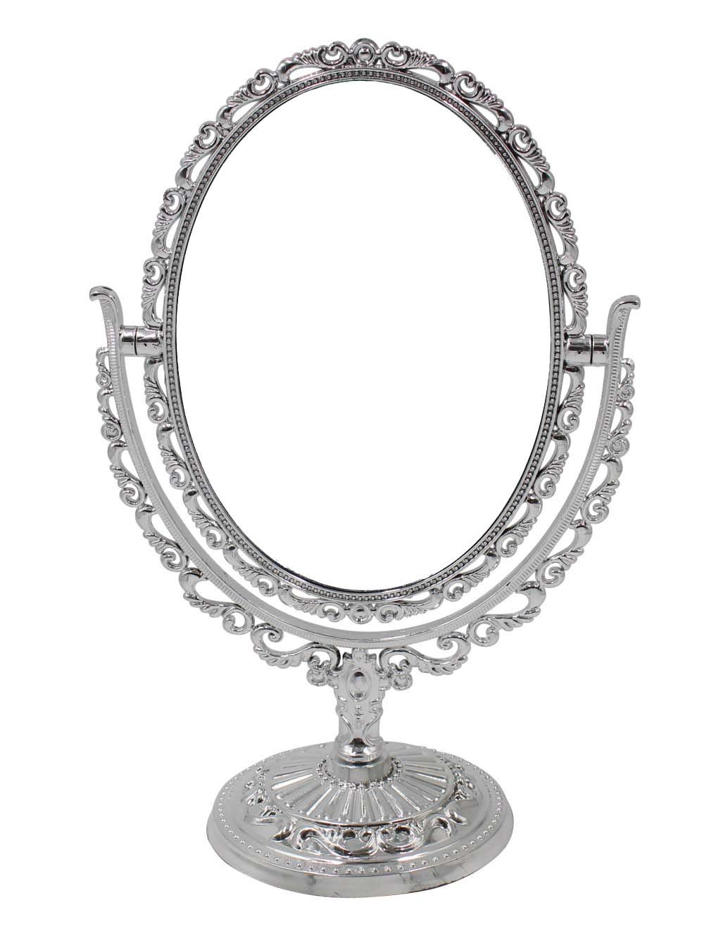 Amazon｜Smiti アンティーク 卓上 ミラー シルバー 楕円形｜ミラー・鏡