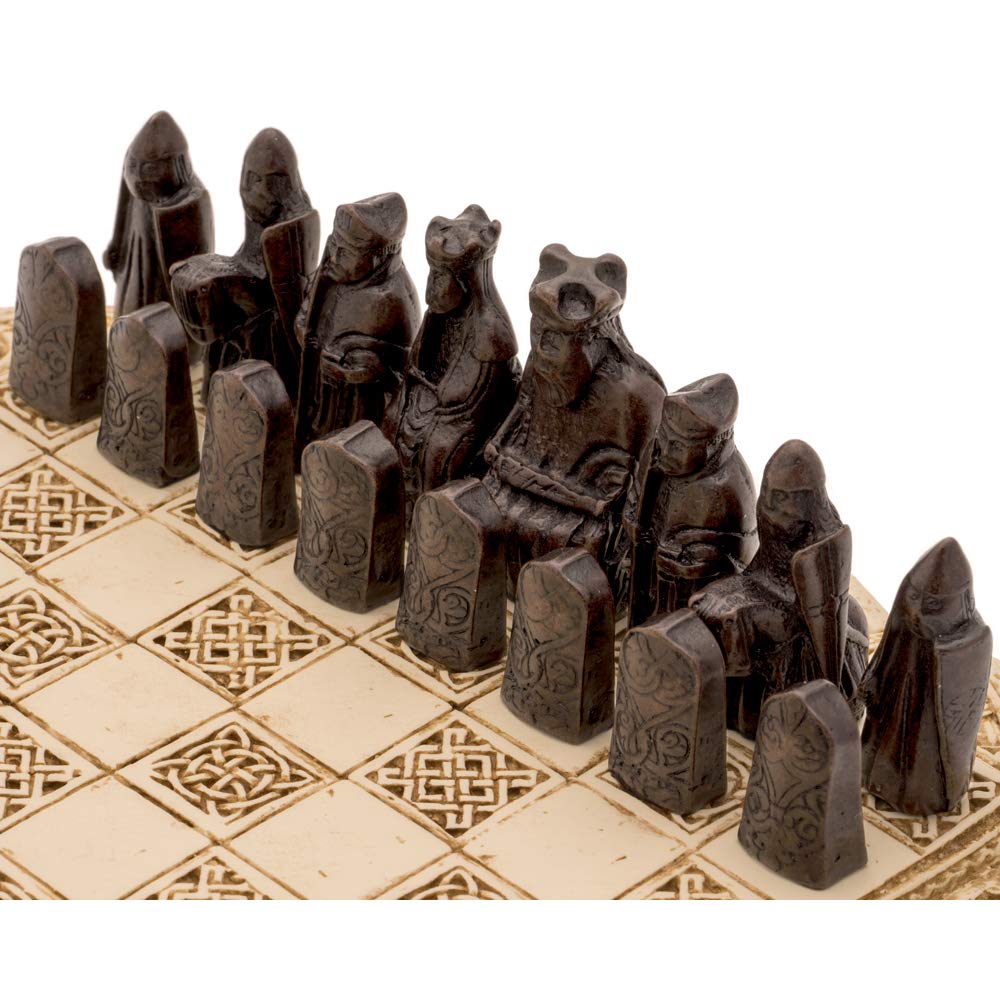 The Regency Chess Company Ltd, England Isola di Lewis Compatto Celtico Set di Scacchi 9 Pollici in Avorio