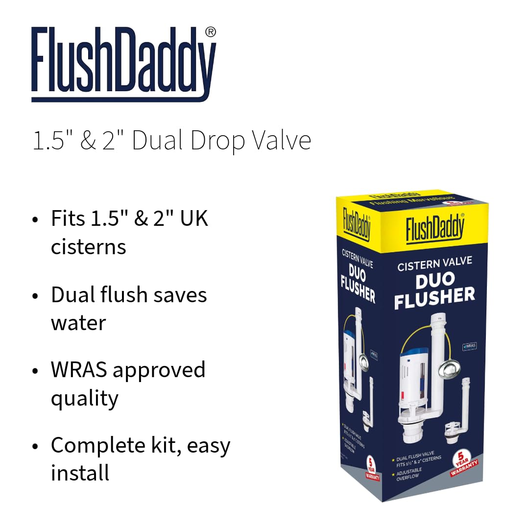 LavaTap, FlushDaddy NP254 Dual Flush Valve for Toilet Cisterns for 1.5" & 2" Cistern Outlets - Image 3