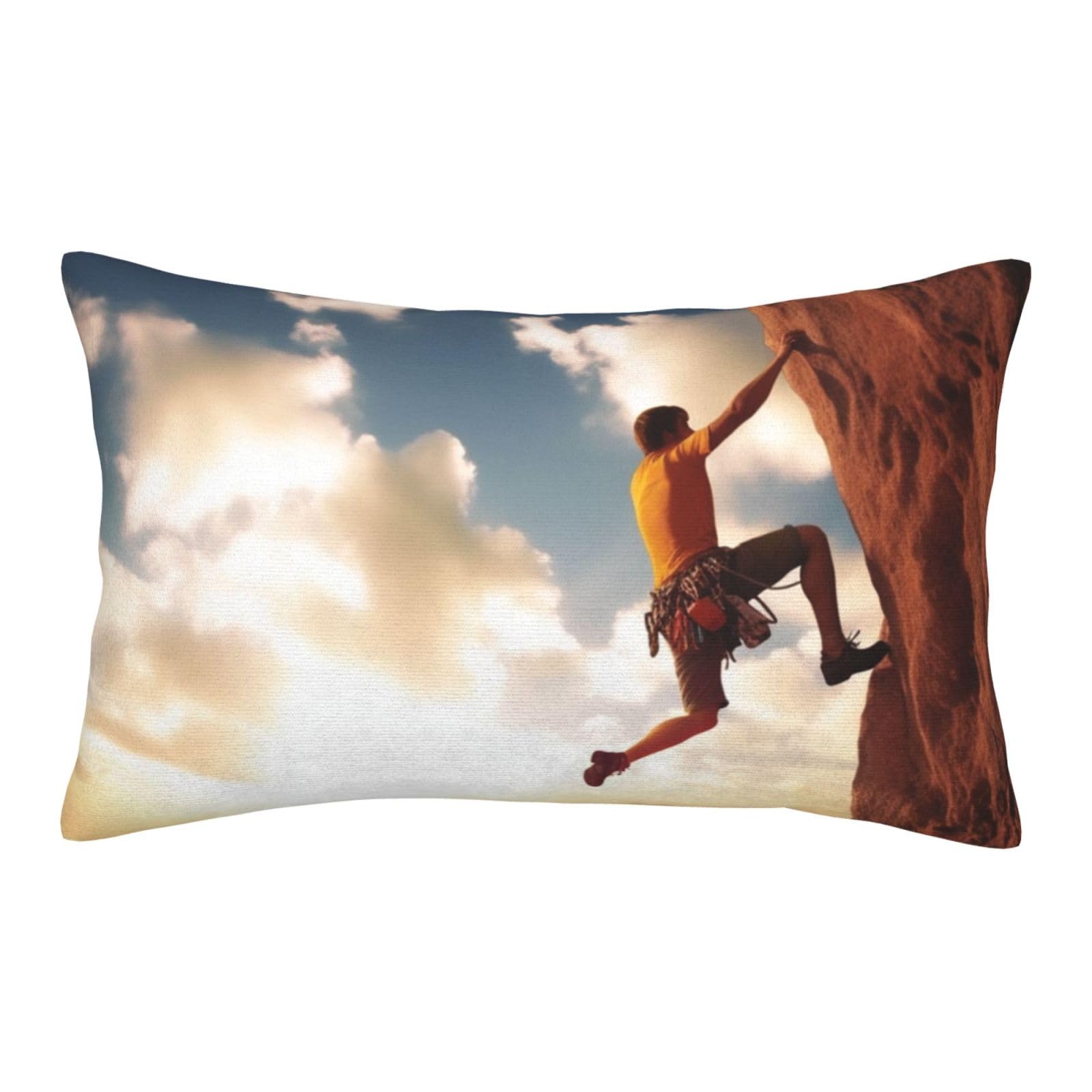 Velvet Pillowcases 20"x30" Ultra Soft Breathable Pillow Cases, Luxury Fuzzy Throw Pillow Covers with Zipper, Rock Climbing Sports Pillow Shams All Seasons Decorative Cushion Cases for Couch
