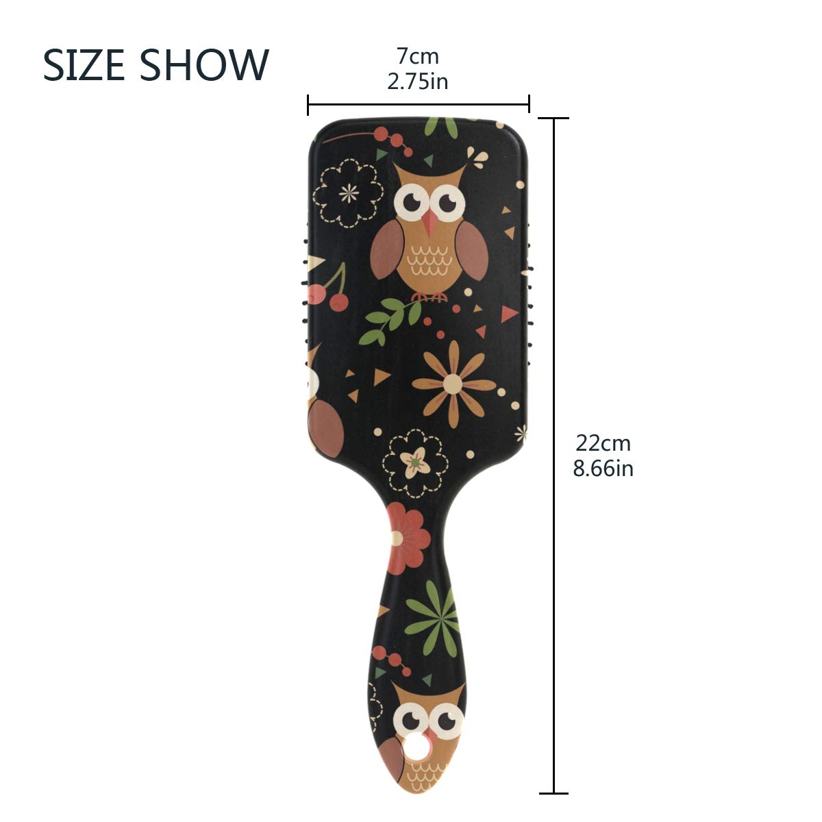 Massage Hairbrush Comb for Men Women and Kids,Cute Animsl Owl Pattern Hair Brush style for long,Thick,Curly,Wavy,Dry and Damaged Hair - Image 3