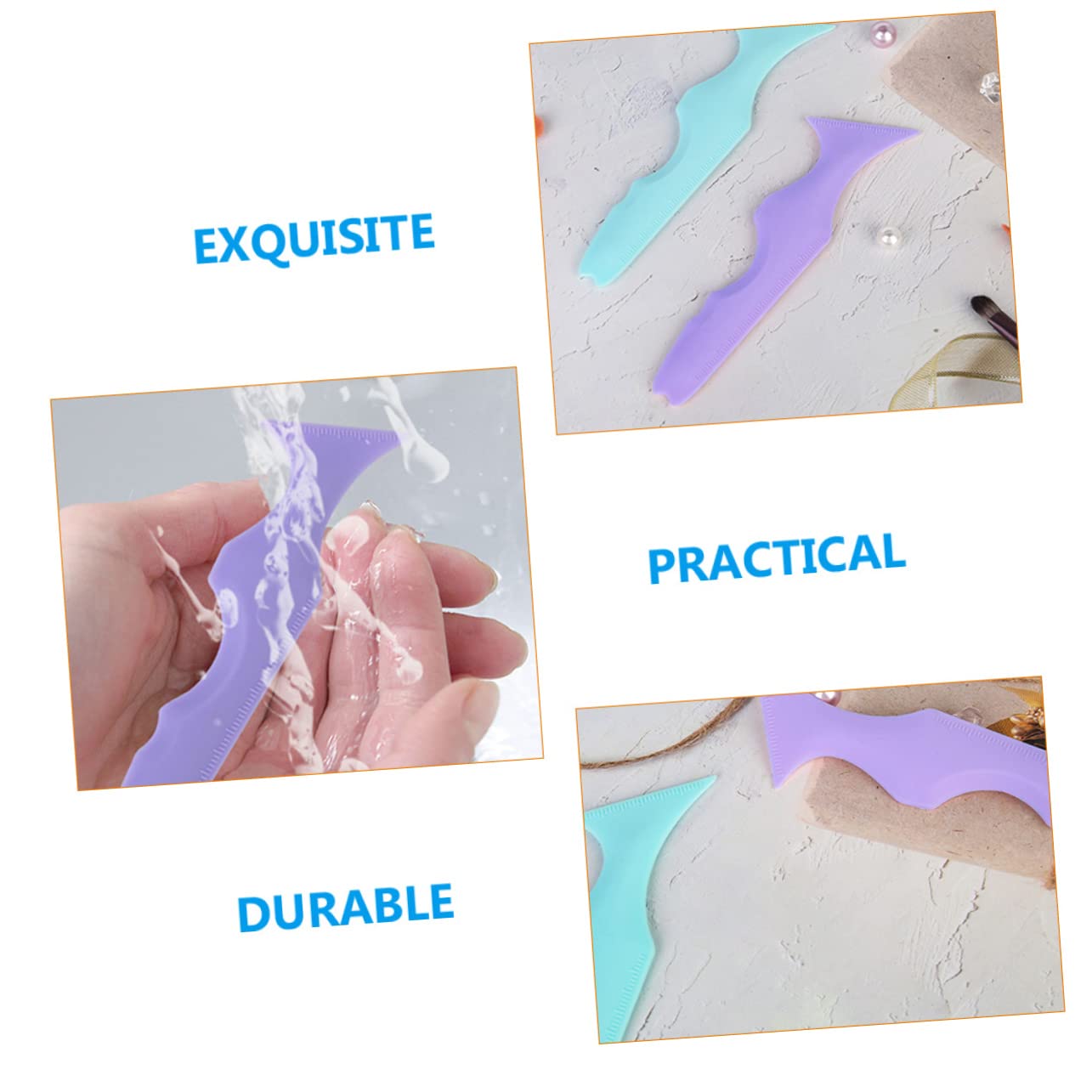 Healeved 10pièces Outils De Maquillage Silicone Pour Eyeliner Stencil à Et Applicateur De Mascara Accessoire Pratique Pour Maquillage Parfait
