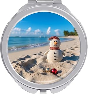 Makeup Mirror Sand Snowman On Beach Vanity Mi...
