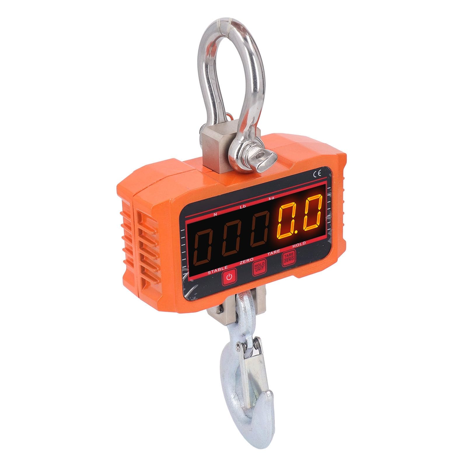TOPINCN Báscula Electrónica de Grúa con Pantalla LED Roja y Verde de Alta Precisión para Pesaje Industrial, Báscula Resistente de 5 Dígitos de 0,8", Acero de Aleación, Carga Máxima del 125%