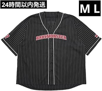 BABYMONSTER ベースボールシャツ M 新品未開封 Amazon.co.jp: BABYMONSTER ベビモン サイズ ベースボール シャツ 黒