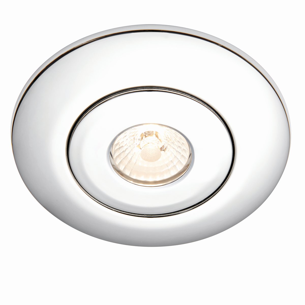 National Lighting Chrome Modern Low Voltage To 240V Mains Voltage Gu10 Recessed Downlight Converter - Converts Holes Ranging From Approx. 65Mm To 125Mm