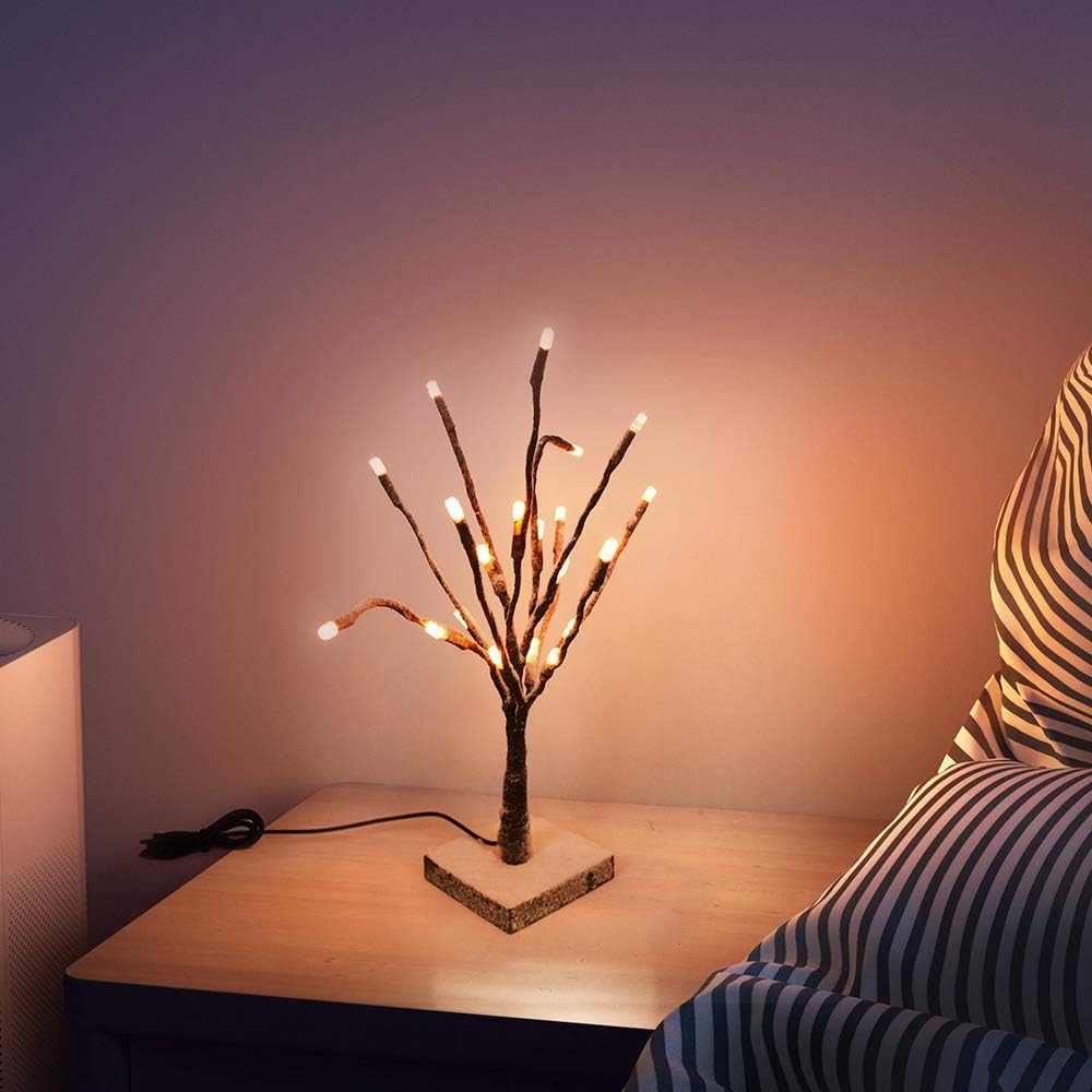 Table Lamp Warm White LED Tree Light 11.8 inch LED Small Table Lamp Wrought Iron Tree Home Decoration Embellishment Indoor Desktop Decoration Tree Lamp