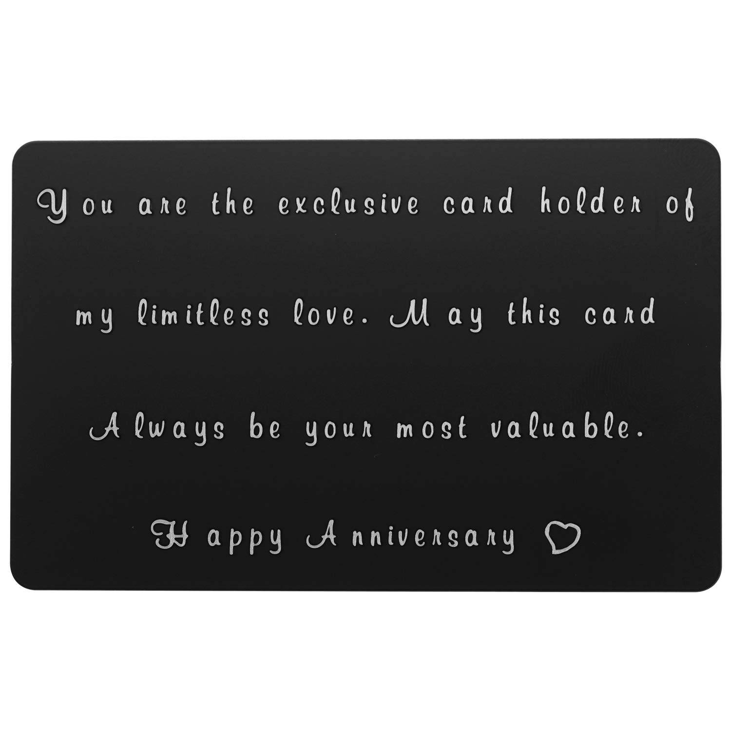 NBE Collection Metal Wallet Insert Anniversary Card Deployment and Long Distance Relationships Gifts