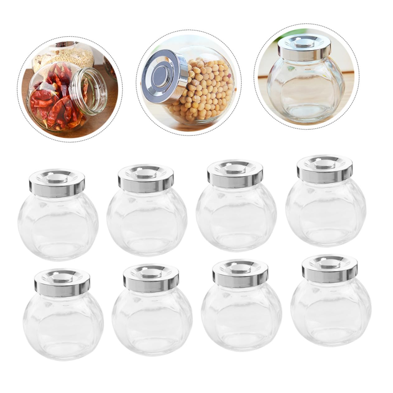 Glas Vorratsdosen zur Frischhaltung von Lebensmitteln Luftdicht und Transparent 8 Stück mit Deckel für Küche und Cerealien Aufbewahrung