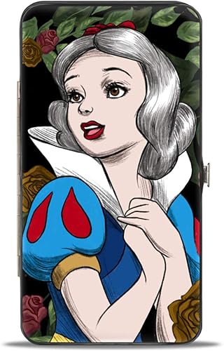 Buckle-Down Billetera con bisagras para mujer, color blanco nieve, 7" x 4", Blanco Nieve, Buckle-down Billetera con bisagra - Blancanieves