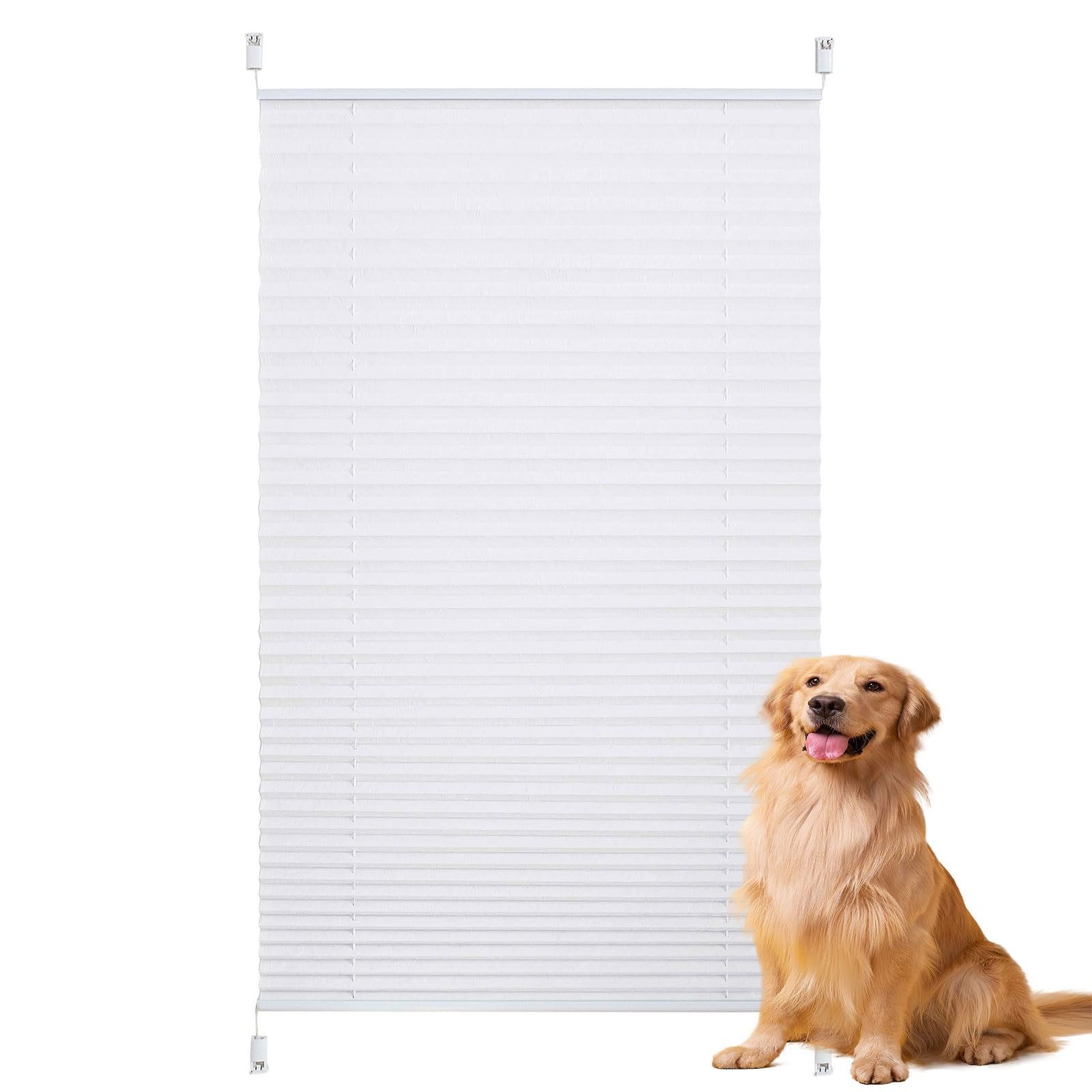 Plissee Klemmfix Ohne Bohren 35 x 90 cm Sichtschutz Und Sonnenschutz Easyfix Plisseerollo Jalousie Faltrollo Inkl. Aller Montage-Teile für Fenster Und Tür, Weiß
