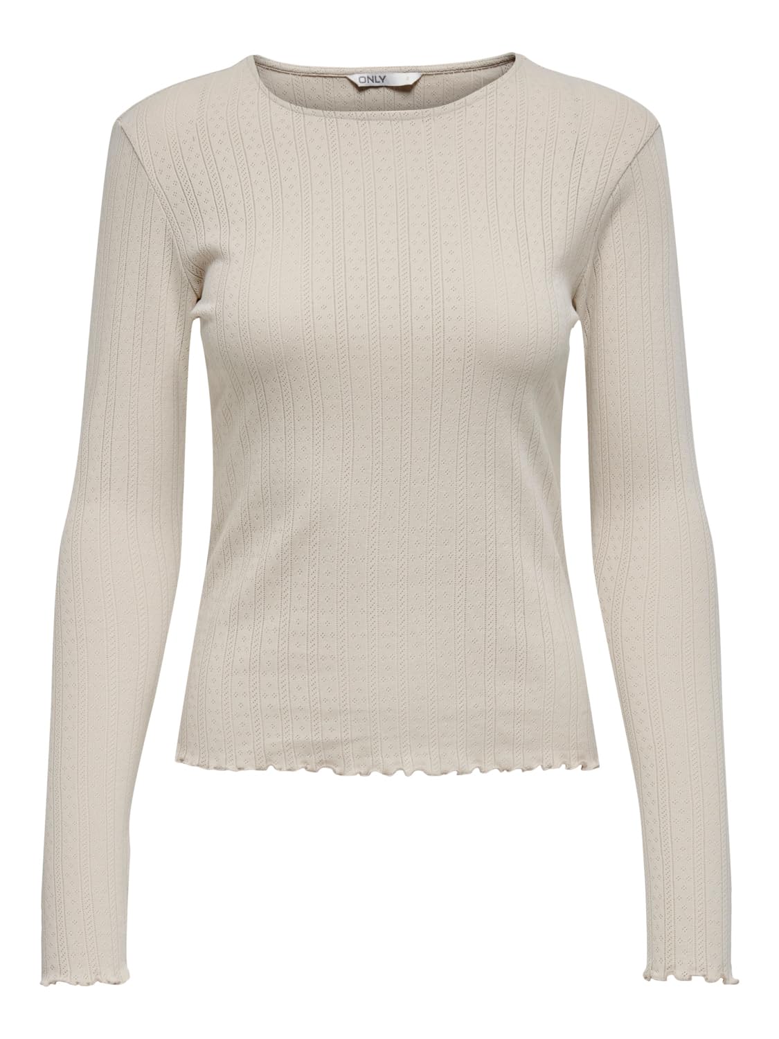 ONLY Womens Onlcarlotta L/S Top JRS Longsleeve T - Shirt, Pumice Stone, XS UK