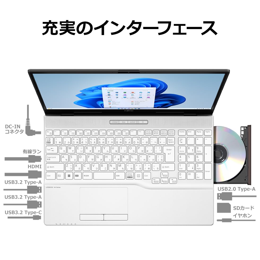 Amazon.co.jp: 【公式】 富士通 ノートパソコン FMV LIFEBOOK WA3/H2