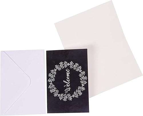 Miniatura 5 de Juvale Tarjetas de bienvenida para invitados, juego de tarjetas y sobres en blanco con varios diseños de coronas florales, tarjetas de bienvenida