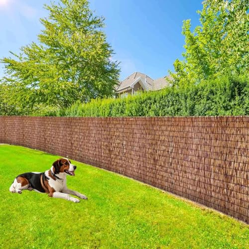 Generico Recinzione canne di bambù Rotolo di Recinto di Canne Privacy Balcone Stuoia Recinzioni Decorative di Giardini per Portico Tetto Cortili Patio