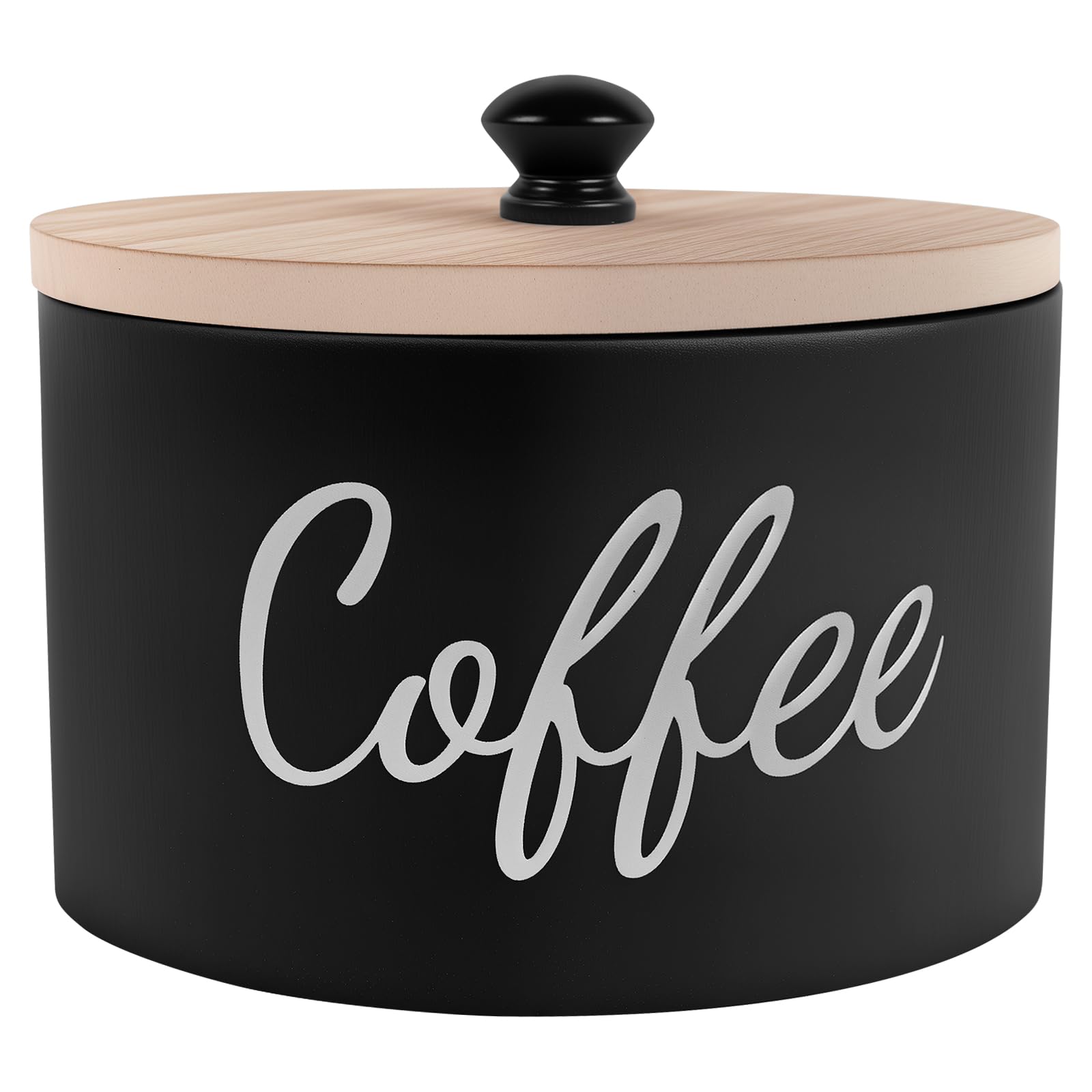 Coffee Pod Holders for Counter Wood Coffee Pod Basket with Lid Round Coffees Capsule Storage Multifunctional Countertop Storage Organiser for Kitchen Countertop 14x14x9cm(black)