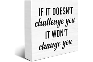 Encouraging Quotes t sign Wooden Box Sign for Home Gym